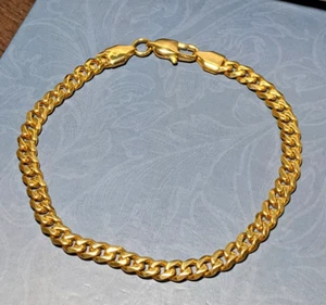 14k Gold Filled CURB LINK Chain Bracelet - 8.5 inch - Picture 1 of 6