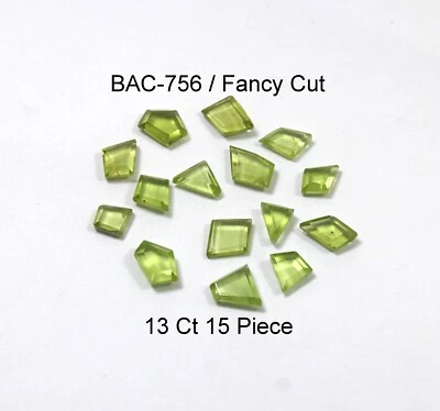 13 Ct 4x5-4.5x9 MM Natural Green Color Peridot Fancy Cut 15 Pcs Lot Gemstone - Image 1 of 4
