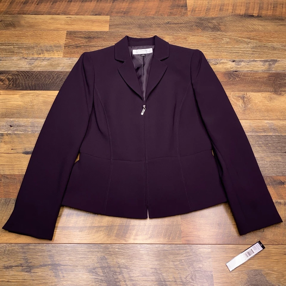 Blazer Tahari Trevor 8 púrpura plomada francesa cremallera completa nuevo Foto 1 de 4