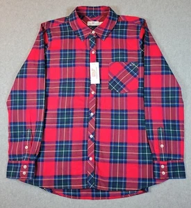 Vineyard Vines Flannel Shirt Womens 12 Red Plaid Relaxed Fit Woven Top 2W001681 - Picture 1 of 14