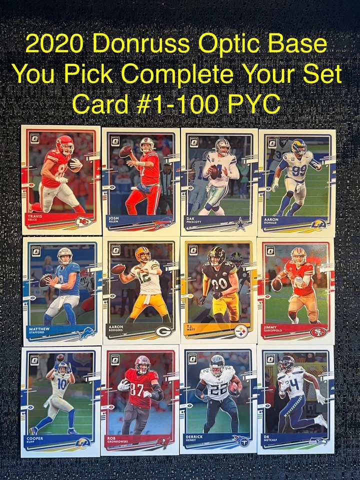 2020 PANINI DONRUSS OPTIC FOOTBALL YOU PICK COMPLETE YOUR SET CARD #1-100 PYC - Image 1 of 1