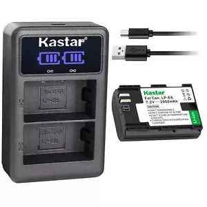 LP-E6 Battery & LCD USB Charger for Canon EOS 5D Mark III, 5D Mark IV, 7D, 60D - Picture 1 of 7