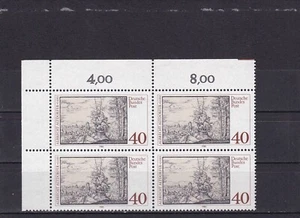 Germany mnh set in blocks of 4 artist albrecht altdorfer painting fir tree 1980 - Picture 1 of 1