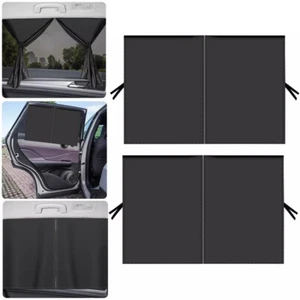 Car Window Sun Shade, Magnetic Mesh Curtain For Rear Sun Protection - Picture 1 of 7