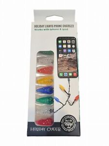 PHONE CHARGER Holiday Cheer LED Lighted Cord Multicolor Lights iPHONE & iPAD
