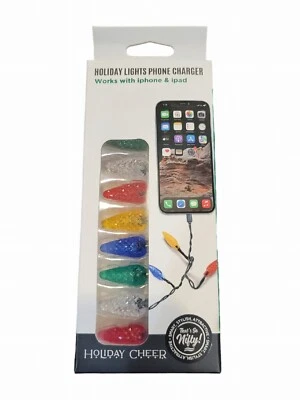 CARGADOR DE TELÉFONO Holiday Cheer Cable Iluminado LED Luces Multicolores iPHONE & iPAD Foto 1 de 4