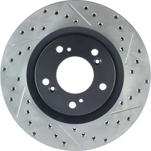 FOR 2000-2009 HONDA S2000 STOPTECH FRONT LEFT DRILLED AND SLOTTED BRAKE ROTOR - Picture 1 of 5