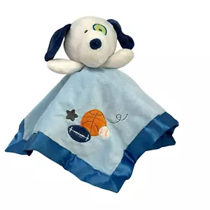 CIRCO Puppy Dog Soother Lovey White Blue Plush Sports Theme Satin Trim 2013 - Picture 1 of 5