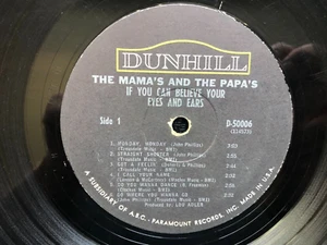 RECORD ONLY NO COVER Mamas and Papas IF YOU CAN BELIEVE 1966 Dunhill Mono G+ - Imagen 1 de 2