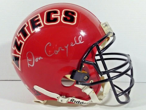 AZTECS (SDSU) Football Helmet, #03 - DON CORYELL **SIGNED** Riddell VSR-4 Size L Cover