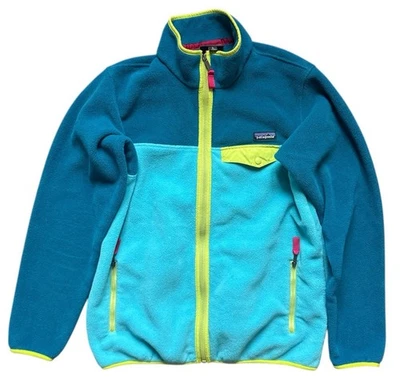 Patagonia Synchilla Snap T Fleece Full Zip Women's Large Blue Two Tone Jacket - Image 1 of 4