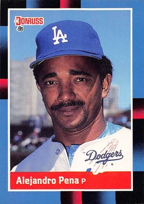 Alejandro Pena 1988 Donruss 598a Los Angeles Dodgers Baseball Card - Image 1 of 2