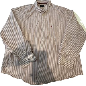 Burberry London Stripe Shirt Men's XXL Red White Made In Spain Candy Striped - Picture 1 of 10