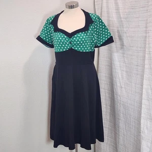 Killreal Kleid Damen 2XL gepunktet Y2K inspiriert Retro Fit ausgestellt S/S V-Ausschnitt - Bild 1 von 17