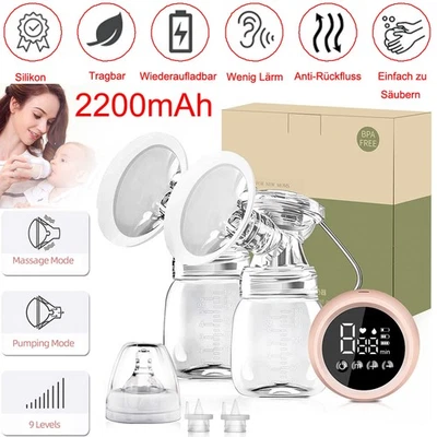 Elektrisch Doppelmilchpumpe Tragbare Brustpumpe Touchscreen Massage Stillenpumpe - Bild 1 von 4