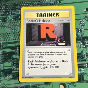 Rocket's Hideout 63/64 Neo Revelation Trainer Pokemon Card Vintage Gengar ART - Picture 1 of 7
