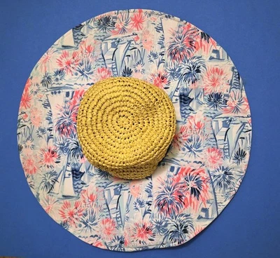 LILLY PULITZER SUNHAT SUN HAT WIDE BRIMMED NWT "SEA TO SHINING SEA" - Image 1 of 4