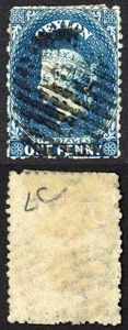 Ceylon SG63 1d Dull Blue Wmk Crown CC gebraucht - Bild 1 von 1