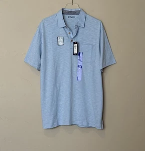 Camisa Polo IZOD Para Hombres Grande Azul Transparente Aire Tacto Suave Natural Elastizado Bolsillo Golf - Imagen 1 de 11