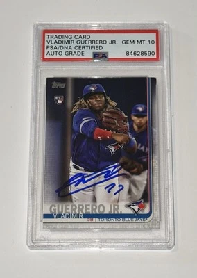Vladimir Guerrero Jr Autograph Signed 2019 Topps Update Rookie PSA Auto 10 - 2 - Image 1 of 2