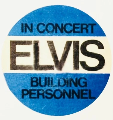 Elvis Presley round building personnel backstage pass, 1970s - Image 1 of 2