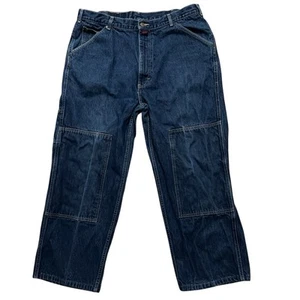Cross Colours Jeans Mens Size 42 (Fits 40) Double Knee Baggy Grunge Vintage Blue - Picture 1 of 6