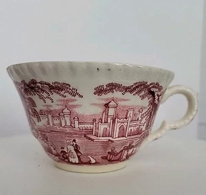 Masons Vista Rosa Teetasse Vintage Englisch Ironstone Landschaft Rot Transferware Ptrn - Bild 1 von 8