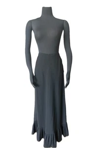 Vintage Emporio Armani Black Maxi Ruffled Skirt Sz 2 - Picture 1 of 7