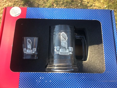 2003 World Series Champions Florida Marlins Pewter Mug & Shot Glass Set - NEW Cover