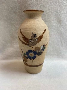 Mexikanische Tonala Keramik Vase mit Vogel und Blume Design - Bild 1 von 6