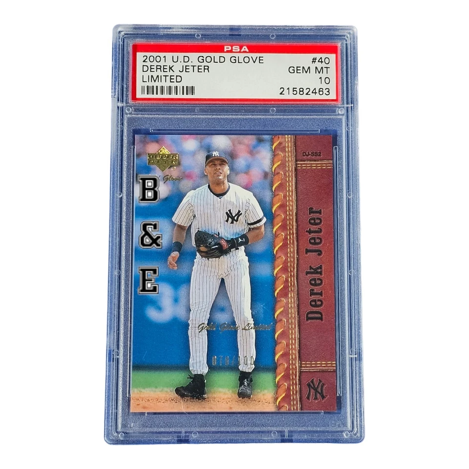 2001 U.D. Gold Glove | Limited | #40 | Derek Jeter | SP #'d /100 | PSA 10 RARE - Image 1 of 2
