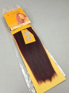 12” Supreme Yaki F1B/BG Black & Burgundy Straight Human Hair Blend Extensions - Picture 1 of 5