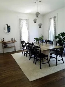 2 West Elm Cotton/Twill 48W X 96L Black and White Geometric Curtains - Picture 1 of 5