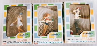 Evangelion Rei Ayanami Asuka Misato Sammlung Figur Am Meer Set Mit 3 SEGA - Bild 1 von 4