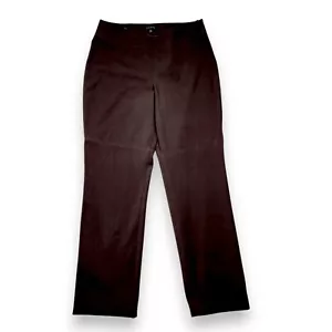 TALBOTS women's curvy stretch fit brown trouser pants size 10 side zip - Picture 1 of 4