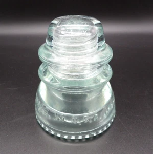 HEMINGRAY 42 Clear GLASS Beaded Bottom Telephone Telegraph Line Insulator 4" - Picture 1 of 7