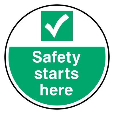 A1 GRAPHICS LTD Safety Starts Here Sign or Sticker | FLOO0020