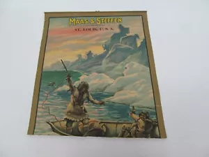 Maas & Steffen Fur House Calendario Antiguo Parte Superior Publicidad Atrapa Sello Inuit - Imagen 1 de 3