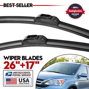 Front Windshield Wiper Blades Pair 26"+17" All Season For Nissan Sentra 07-12