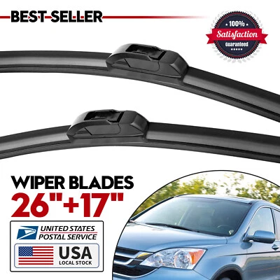 Front Windshield Wiper Blades Pair 26"+17" All Season For Nissan Sentra 07-12 - Image 1 of 4
