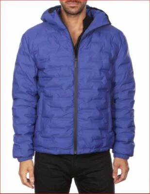 Avalanche men quilted jacket coat hooded AM8037-A blue sz M - Image 1 of 4