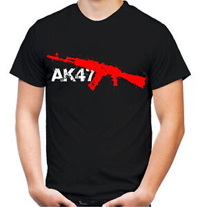 AK-47 Bloody Männer und Herren T-Shirt | Spruch Kalashnikov Gewehr Geschenk 