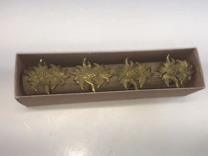 Williamsburg Pure Simple Today Heavy Brass Pineapple Napkin Ring Set(4) Open Pkg - Picture 1 of 7