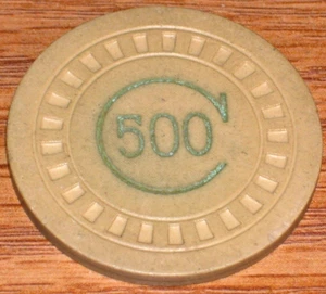 GAMING CHIP USED AT SKINNY D'AMATO'S 500 CLUB (1930'S-1973) IN ATLANTIC CITY - Picture 1 of 4