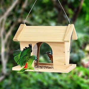 Wooden Bird House Feeder (13-Inch) *New*