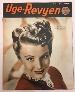 Signe Hasso On The Front Cover Danish Weekly Vintage Magazine Uge-Revyen 1946 - Picture 1 of 2