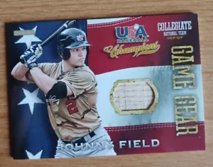2013 Panini USA Baseball Champions Game Gear GU Bat Johnny Field #5 Collegiate - Picture 1 of 2