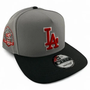 Cappello Berretto New Era Los Angeles Dodgers MLB Grigio A-Frame 9FIFTY Snapback Regolabile - Foto 1 di 7