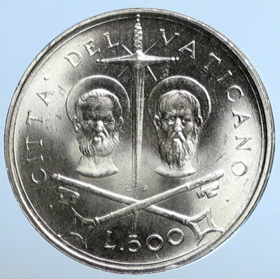 1967 VATICAN City POPE PAUL VI Old Silver 500 Lire PETER PAUL Italy Coin i111303 - Image 1 of 3