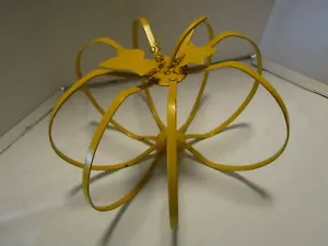 Vintage Wrought Iron Metal Foldable Pumpkin In- Outdoor Yard Yellow 16" W 1970's - Picture 1 of 11